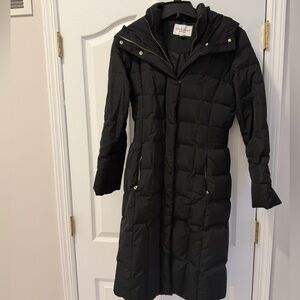 Cole Haan XS Women Long Quilted Down Coat Black